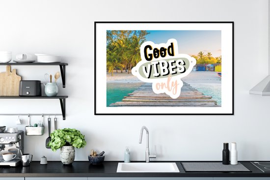 Cadre photo avec affiche - Été - Proverbes - Plage - 120x80 cm - Cadre pour affiche