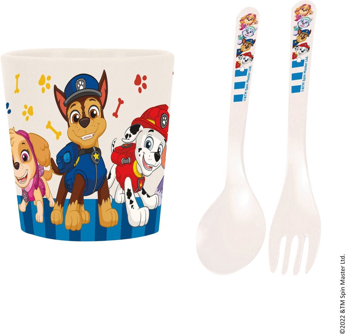 Koziol Bio-Circulair - Easy Eater Beker en Bestek Paw Patrol - Bio Circulair Kunststof - Wit