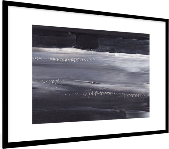 Cadre photo avec affiche - Peinture - Abstrait - Zwart - 60x40 cm - Cadre pour affiche