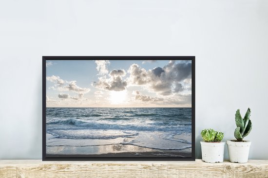 Cadre photo avec affiche - Mer - Nuages ​​- Allemagne - 60x40 cm - Cadre pour affiche