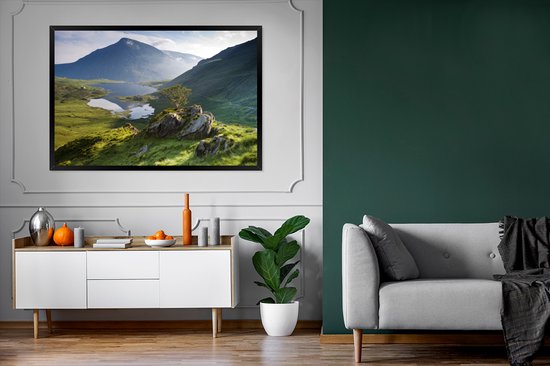 Photo encadrée - Image colorée d'un cadre photo paysage de montagne 120x80 cm - Affiche encadrée (Décoration murale salon / chambre)