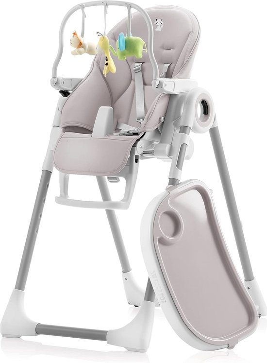 Chaise haute Bébé polyvalente réglable et pliable avec arche de jouet - 7  hauteurs, 5... | bol.com
