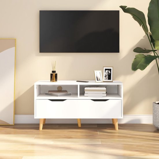 The Living Store TV-meubel - Stereokast - Wit - 90 x 40 x 48.5 cm - Montage vereist