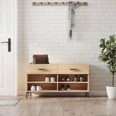 The Living Store Schoenenbank - Sonoma Eiken - 102 x 35 x 55 cm - Duurzaam houten materiaal