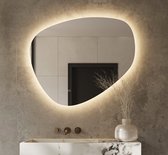 Organische badkamerspiegel met indirecte verlichting, verwarming, instelbare lichtkleur en dimfunctie 100×84 cm