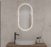 Schaere - Ovale badkamerspiegel met indirecte verlichting - verwarming - instelbare lichtkleur - dimfunctie 40x80cm