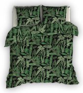 Luxe katoen/satijn dekbedovertrek Mirre groen - 240x200/220 (lits-jumeaux) - stijlvolle dessin - subtiel glanzend en heerlijk zacht - premium kwaliteit