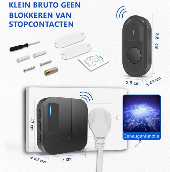 Deurbelset Draadloze Deurbel Waterdicht Draadloze Deurbel 400m Bereik 110db 1 Ontvanger 55 Beltonen Buiten Batterijgevoed Deurbelsysteem Buiten Draadloze Deurbel Huis 2 Deurbelset Draadloze Deurbel Waterdicht Draadloze Deurbel 400m Bereik 110db 1 Ontvanger 55 Beltonen Buiten Batterijgevoed Deurbelsysteem Buiten Draadloze Deurbel Huis 2