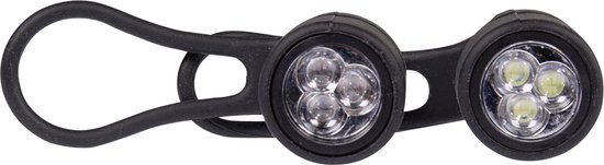 Simson LED fietslampenset - 3 LED's - 29/13,5 LUX - siliconen behuizing - zwart — afbeelding 2