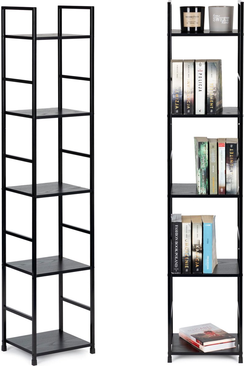 Boekenkast - 144,5x23,5x29 cm - 5 schappen - bruin