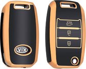 Kia Car Key Case Durable TPU Key Case Key Cover - Car Key Cover - Convient pour Kia -noir-or- B3 - Accessoires de vêtements pour bébé de voiture gadgets