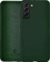 Coverzs Luxe Liquid Silicone Case geschikt voor Samsung Galaxy S21 Plus - Donkergroen - Groen - Dark Green - Siliconen hoesjes geschikt voor Samsung Galaxy S21 + hoesje - Silicone case beschermhoes - Backcover hoes