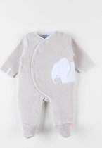 Noukie's - Pyjama - Unie - Velour - Pyjaam Beige - Oliefant - 0 maand 50