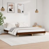 The Living Store Bedframe - bruineiken - 203 x 163 x 20 cm - multiplex lattenbodem