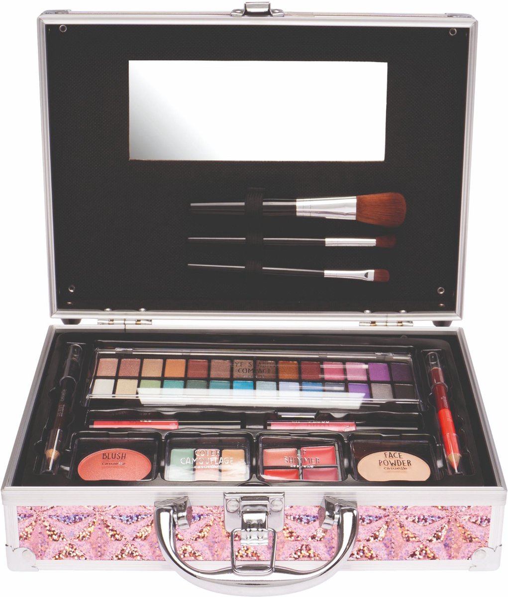 CASUELLE MAKE-UP KOFFER HOLOG ROZE