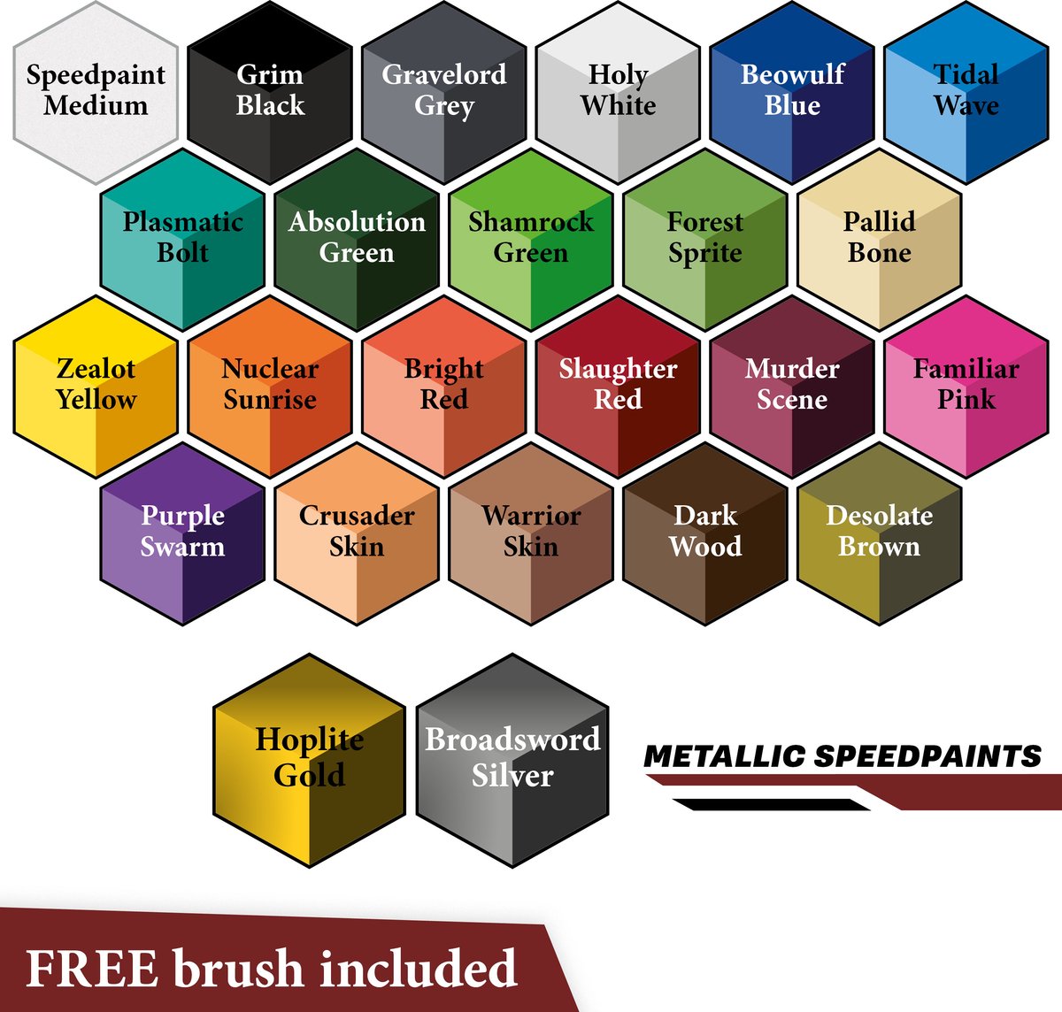 Speedpaint Most Wanted Set 2.0 - Acrylverf Set Uitgebreid Met 24 Flesjes 18ml Kleurenspectrum Van De Speedpaint Starterset - inclusief 1 Basislaag Kwast voor Miniatuur Model Verf — afbeelding 6