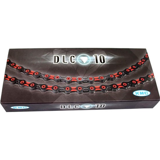 KMC DLC 10 Speed Chain, Zwart/Rood, 116 Links KMC DLC 10 Speed Chain, Zwart/Rood, 116 Links