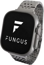 Fungus - Smartwatch bandje - Geschikt voor Apple Watch 42 / 44 / 45 / 49 mm - Series 1 2 3 4 5 6 7 8 9 SE Ultra iWatch - Metaal - 7 schakel - Zilver