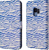 iMoshion Hoesje Geschikt voor Samsung Galaxy S9 Hoesje Met Pasjeshouder - iMoshion Design Bookcase smartphone - Meerkleurig / White Blue Stripes