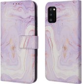 iMoshion Hoesje Geschikt voor Samsung Galaxy A41 Hoesje Met Pasjeshouder - iMoshion Design Bookcase smartphone - Paars / Purple Marble