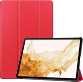 Tablet Hoes geschikt voor de Samsung Galaxy Tab S9 Plus / S9 FE Plus | Book Case met Standaard | Kunstlederen Beschermhoes | Tri-fold | Rood