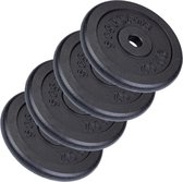 ScSPORTS® - Gietijzeren Gewichtsschijven - Thuisfitness - Set van 4 Halterschijven - Totaalgewicht: 30kg - 7,5 kg per stuk - Zwart