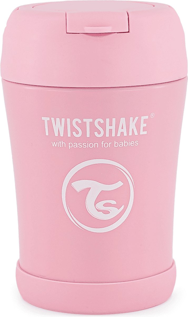 Twistshake Thermosbeker - 350 ml - Pastelroze - Roestvrijstalen Isoleerbeker - Thermosfles Kind