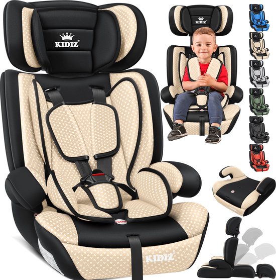 KIDIZ® kinderautostoeltje | kuip autostoeltje | 9 kg - 36 kg 1-12 jaar | groep 1/2 / 3 | universeel | goedgekeurd volgens ECE R44/04 | 6 verschillende kleuren | - Beige