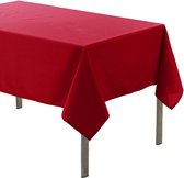 Rood tafelkleed van polyester met formaat 140 x 200 cm - Basic eettafel tafelkleden