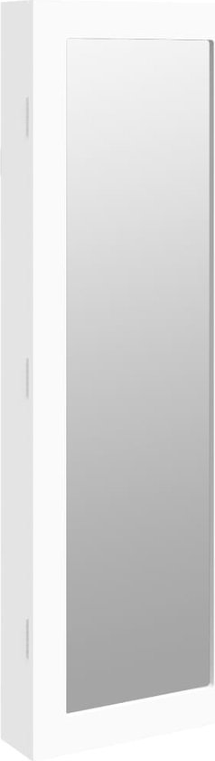 vidaXL-Sieradenkast-met-spiegel-wandgemonteerd-30x8,5x90-cm-wit