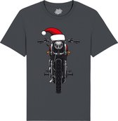 Kerstmuts Motor - Foute kersttrui kerstcadeau - Dames / Heren / Unisex Kleding - Grappige Kerst Outfit - T-Shirt - Unisex - Mouse Grijs - Maat 4XL