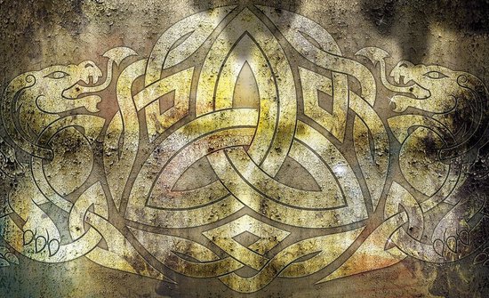 Jaune | Photomural marron, revêtement mural