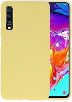 Bestcases Color Telefoonhoesje - Backcover Hoesje - Siliconen Case Back Cover voor Samsung Galaxy A70 - Geel