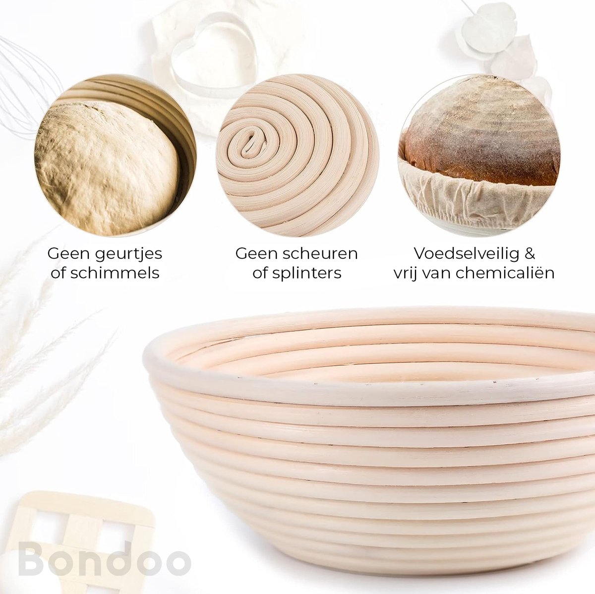 Ovale rotan rijsmand voor brood en deeg - ideaal voor het rijzen van deeg Ovale rotan rijsmand voor brood en deeg - ideaal voor het rijzen van deeg