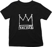 Jean Michel Basquiat Crown - Unisex T-Shirt - Slim fit T-shirt met ronde hals en korte mouwen, Size: L