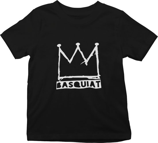 Jean Michel Basquiat Crown - Unisex T-Shirt - Slim fit T-shirt met ronde hals en korte mouwen, Size: