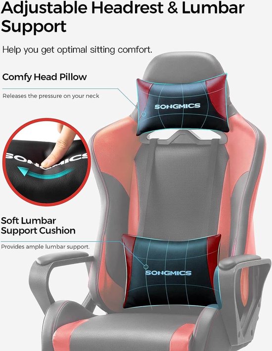 GTPLAYER Gaming Stuhl, Bürostuhl Ergonomisch, Mesh, hohe Rückenlehne