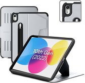 Zugu case - iPad Air 10.9 Gen 4 & 5 (2020/2022) - oersterke luxe flip-over case - volledige 360˚ bescherming – met multifunctionele standaard functie – geschikt voor Apple Pencil - Artic Gray