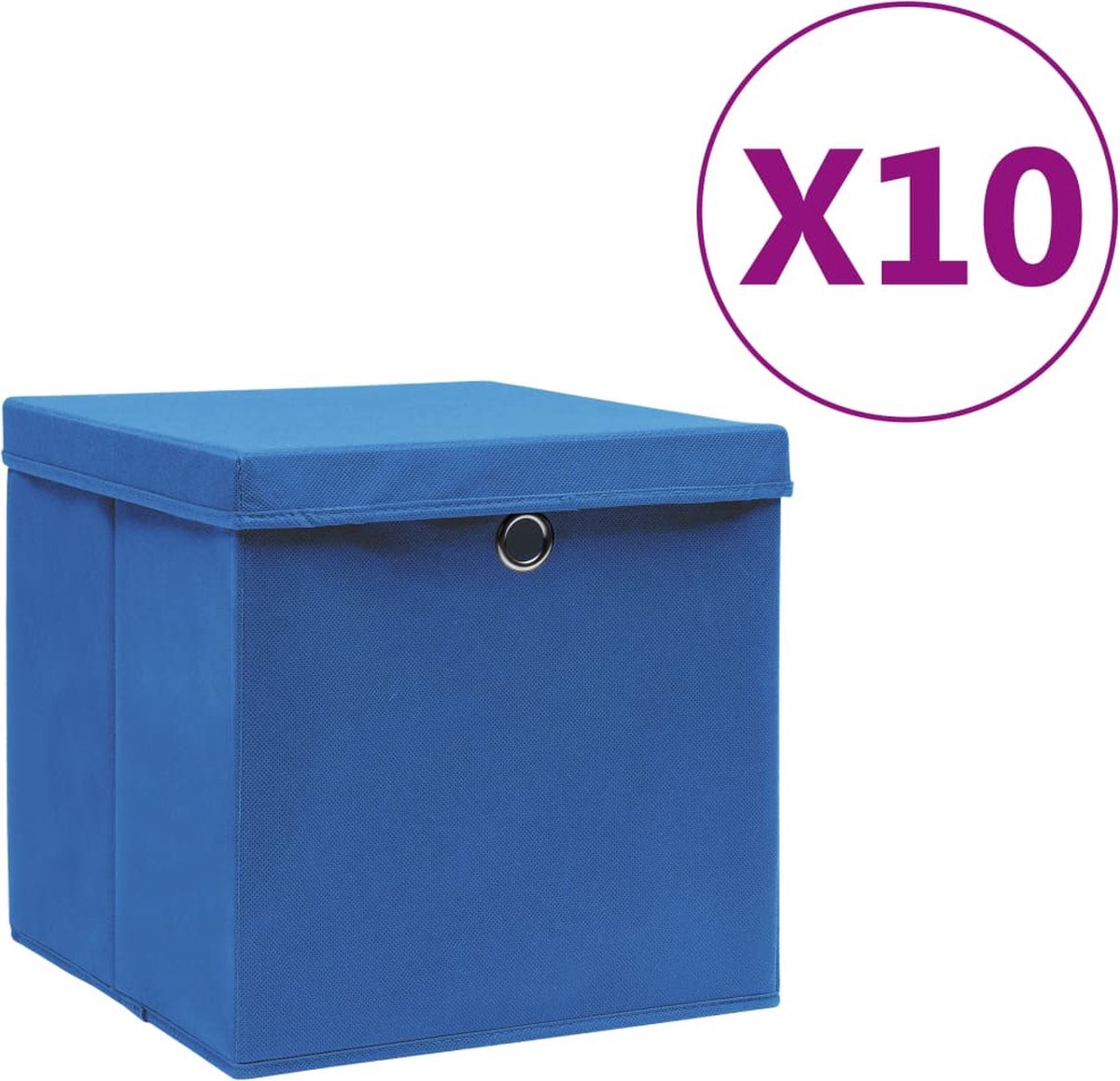 The Living Store Opvouwbare Opbergdozen Nonwoven - 28x28x28 cm - Blauw