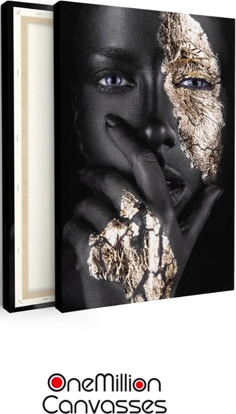 Tableau sur toile Cheval - Animaux - Zwart - Portrait - 20x30 cm - Décoration murale