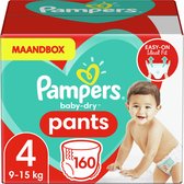 Bol.com Pampers Baby-Dry Pants Luierbroekjes - Maat 4 (9-15 kg) - 160 stuks - Maandbox aanbieding