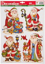 Carnival Toys Raamstickervel Kerstman 30 X 40 Cm Rood 4-delig