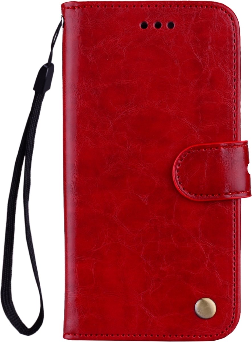 Mobigear Telefoonhoesje geschikt voor Samsung Galaxy A70 Hoesje | Mobigear Wallet Bookcase Portemonnee | Pasjeshouder voor 2 Pasjes | Telefoonhoesje voor Pinpas / OV Kaart / Rijbewijs - Rood