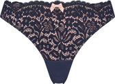 Hunkemöller Dames Lingerie String Rose - Blauw - maat L