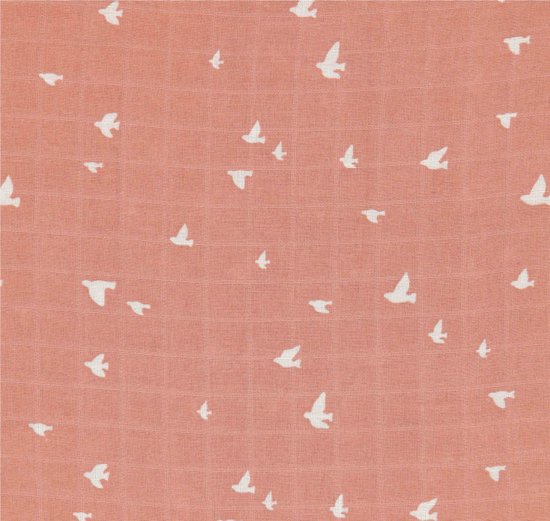 Briljant Baby Hydrofiel Multidoek XL Birds - Swaddle - Inbakerdoek - 120x120 - Ash Rose - 2 Stuks - Organic van Briljant — afbeelding 3