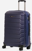 ©TROLLEYZ - Amsterdam No.9 - Reiskoffer 69cm met TSA slot - Dubbele wielen - 360° spinners - 100% ABS - Reiskoffer in Ocean Blue