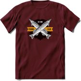 Fishing Club - Vissen T-Shirt | Grappig Verjaardag Vis Hobby Cadeau Shirt | Dames - Heren - Unisex | Tshirt Hengelsport Kleding Kado - Burgundy - M