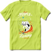 Cool People Do Fishing - Vissen T-Shirt | Oranje | Grappig Verjaardag Vis Hobby Cadeau Shirt | Dames - Heren - Unisex | Tshirt Hengelsport Kleding Kado - Groen - XL