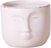 Kolibri Home | Zen face bloempot - Witte keramieken sierpot Ø6cm