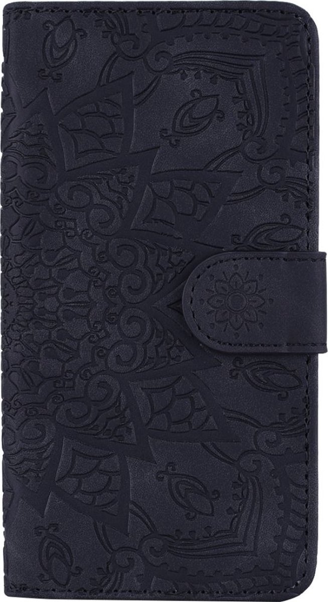 Mobigear Telefoonhoesje geschikt voor Apple iPhone 11 Hoesje | Mobigear Mandala Bookcase Portemonnee | Pasjeshouder voor 3 Pasjes | Telefoonhoesje voor Pinpas / OV Kaart / Rijbewijs - Zwart